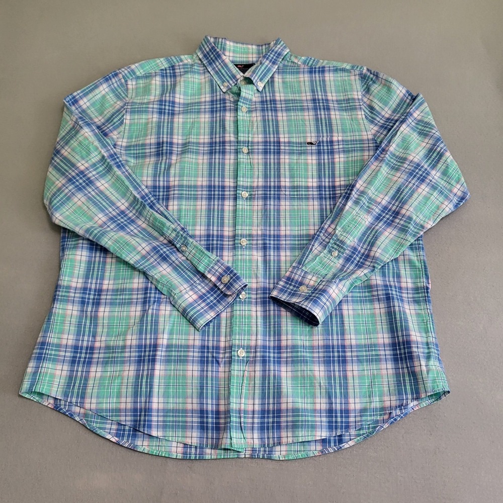 Vineyard Vines Long Sleeve Button Down Slim Fit Tucker Shirt Plaid Men's XL